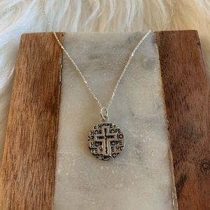 Sterling Silver 925 Hope Cross Necklace 16inch Chain Silver Christian Cross